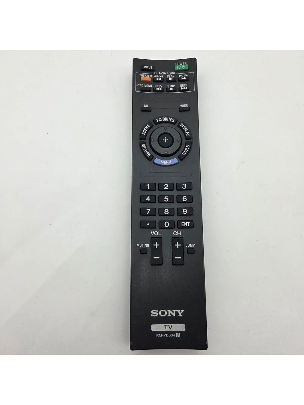 Genuine Sony RM-YD034 Bravia TV Remote Control KDL-55EX500 KDL-60EX500 - Tested